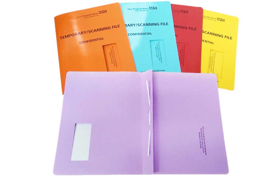 Temp Folders with cutout and Lamination available from ESL.